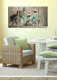Wallity Reloj de Pared Decorativo de Lienzo Multicolor (3 Piezas)